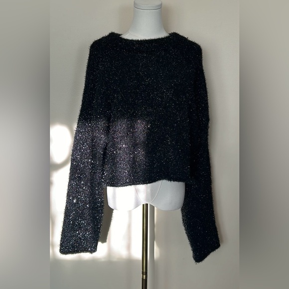 H&M black/silver glittery sweater size large - Picture 3 of 9